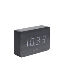 Present Time Alarm Clock Square Black Wood Veneer